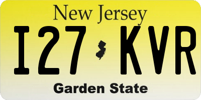NJ license plate I27KVR