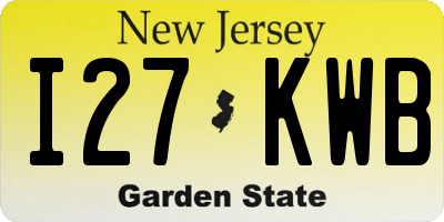 NJ license plate I27KWB