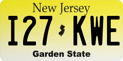 NJ license plate I27KWE