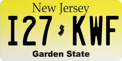 NJ license plate I27KWF