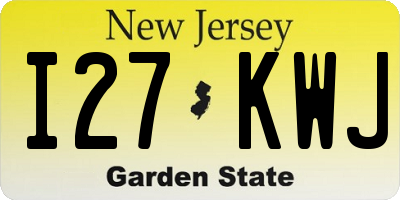 NJ license plate I27KWJ