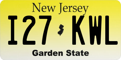 NJ license plate I27KWL