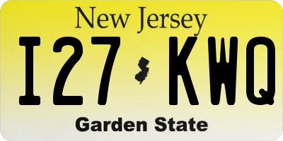 NJ license plate I27KWQ