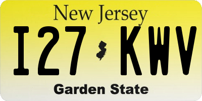 NJ license plate I27KWV