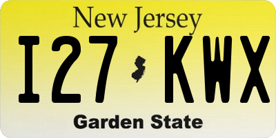 NJ license plate I27KWX