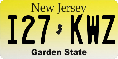NJ license plate I27KWZ