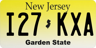NJ license plate I27KXA