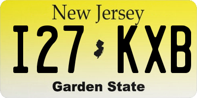 NJ license plate I27KXB