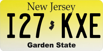 NJ license plate I27KXE