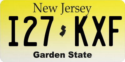 NJ license plate I27KXF