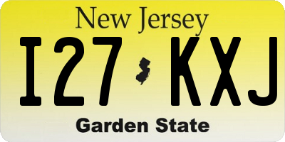 NJ license plate I27KXJ