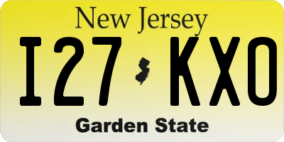 NJ license plate I27KXO