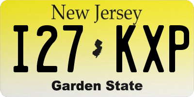 NJ license plate I27KXP