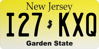 NJ license plate I27KXQ