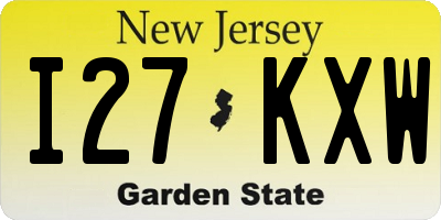 NJ license plate I27KXW