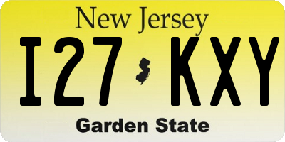 NJ license plate I27KXY