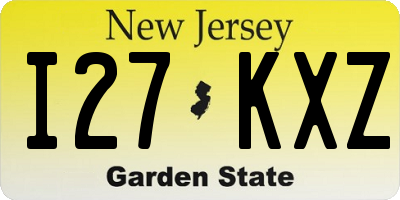 NJ license plate I27KXZ