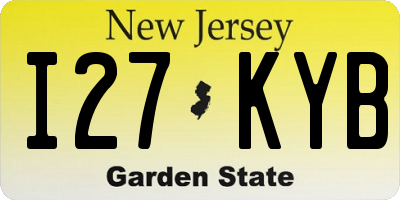 NJ license plate I27KYB