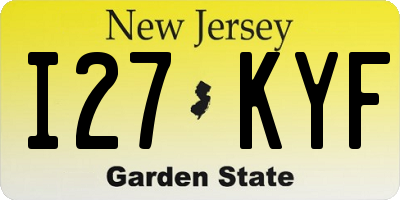 NJ license plate I27KYF