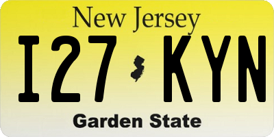 NJ license plate I27KYN