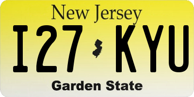 NJ license plate I27KYU