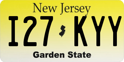 NJ license plate I27KYY