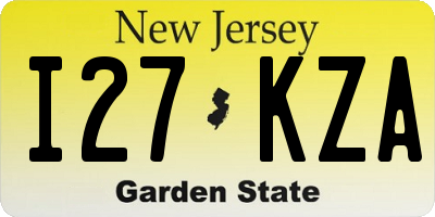 NJ license plate I27KZA