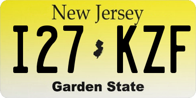 NJ license plate I27KZF