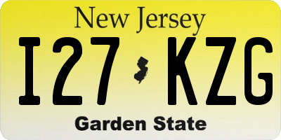 NJ license plate I27KZG