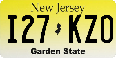 NJ license plate I27KZO