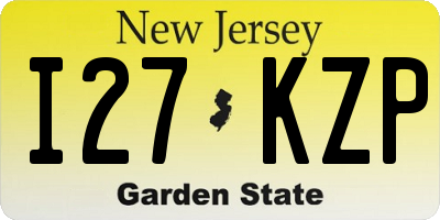NJ license plate I27KZP