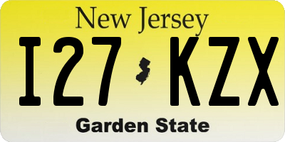 NJ license plate I27KZX