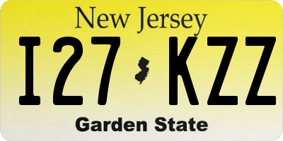 NJ license plate I27KZZ