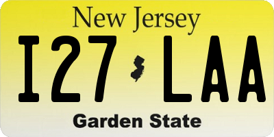 NJ license plate I27LAA
