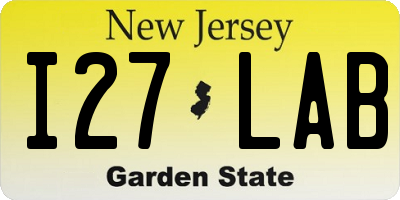 NJ license plate I27LAB