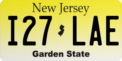 NJ license plate I27LAE