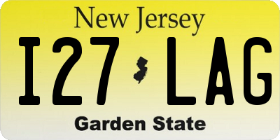 NJ license plate I27LAG