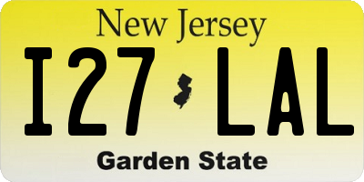 NJ license plate I27LAL