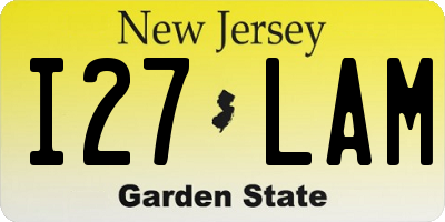 NJ license plate I27LAM