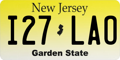 NJ license plate I27LAO