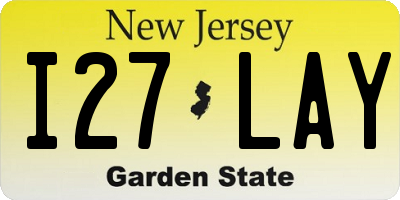 NJ license plate I27LAY