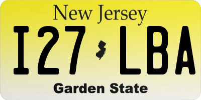 NJ license plate I27LBA
