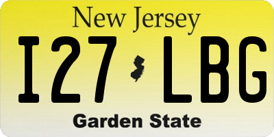 NJ license plate I27LBG