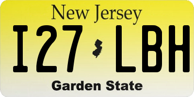 NJ license plate I27LBH