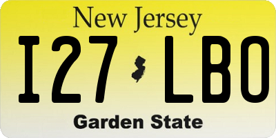NJ license plate I27LBO