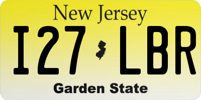 NJ license plate I27LBR