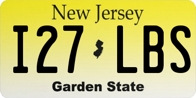 NJ license plate I27LBS