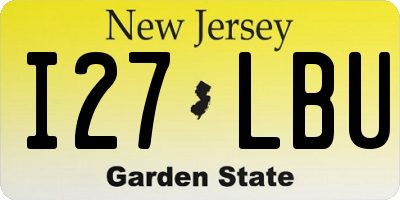 NJ license plate I27LBU