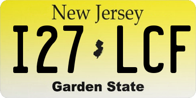 NJ license plate I27LCF