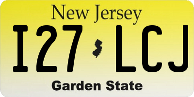 NJ license plate I27LCJ